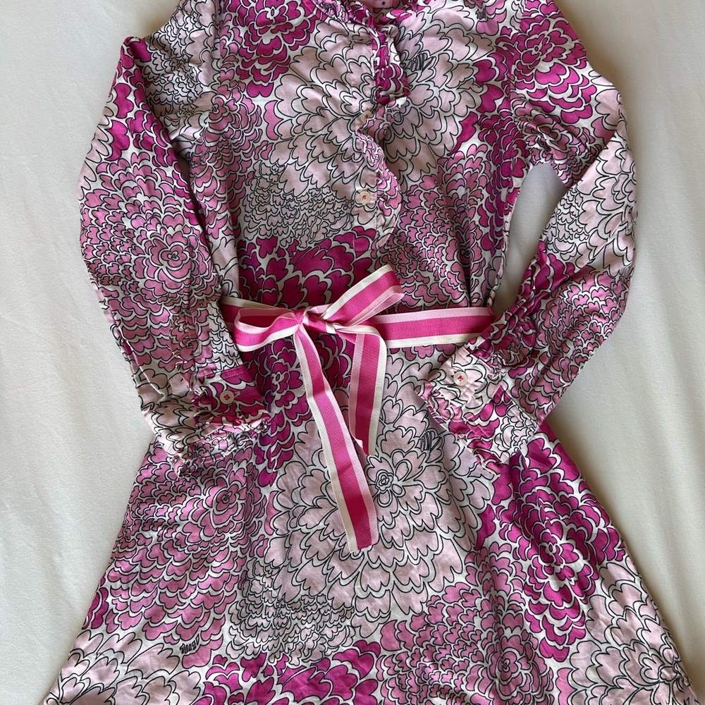 Lilly Pulitzer Pink and White Floral Dress - Size 6